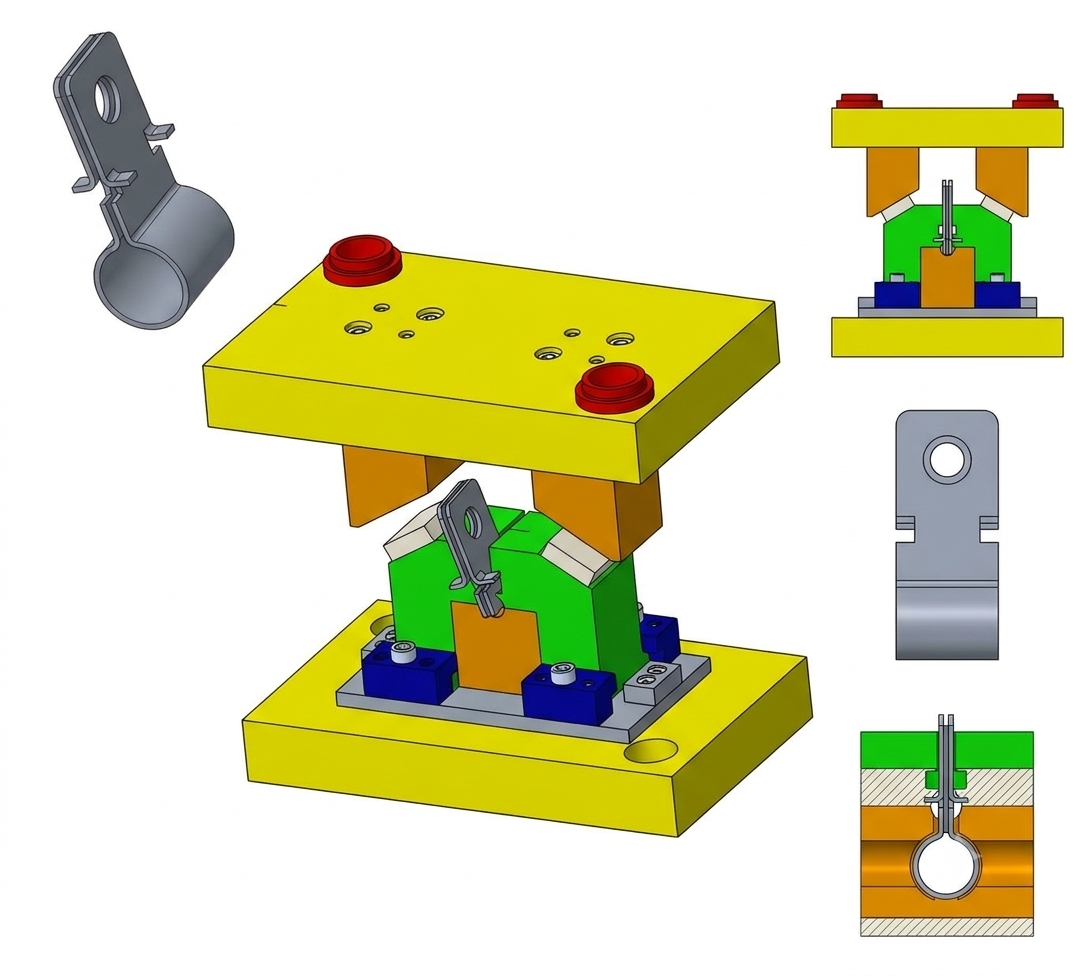 Cam-Action Curling & Forming Die